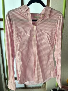 Banana Republic Pink Plaid Dress Shirt